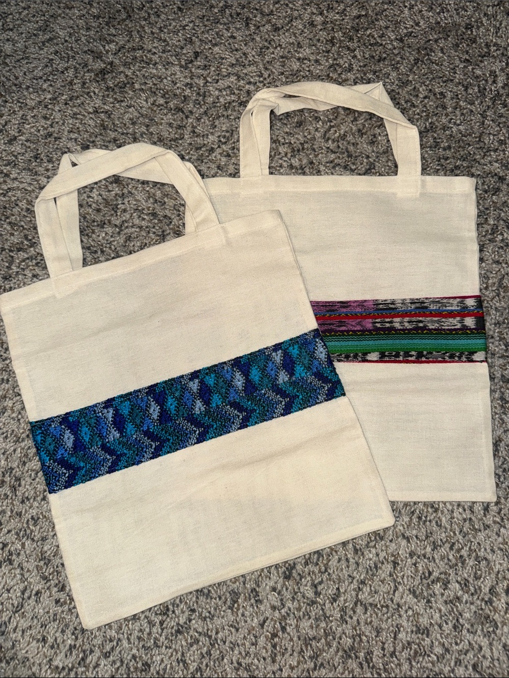 Guatemalan handwoven Cream Tote Bags